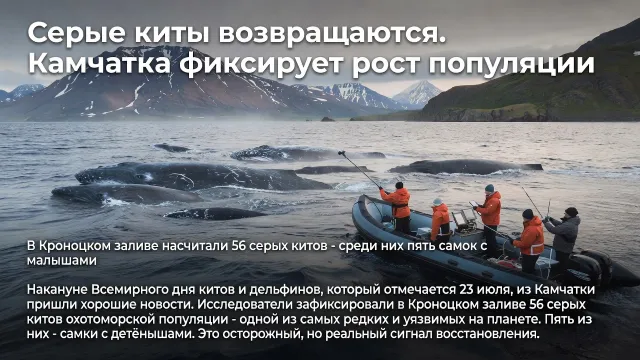 Серые киты возвращаются. Камчатка фиксирует рост популяции